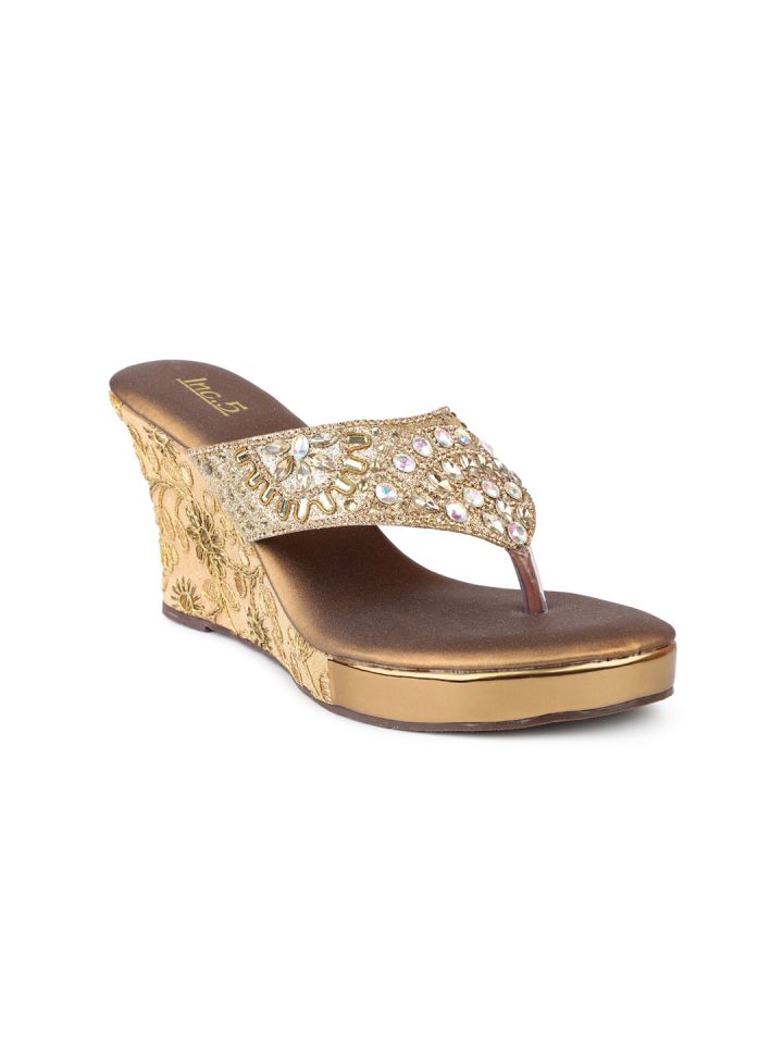 Womens gold wedge new arrivals sandals