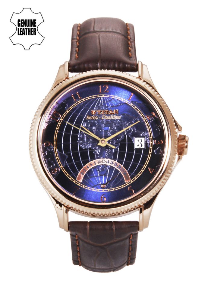 Buy Titan Globe Trotter Collection Men Blue Analogue Watch