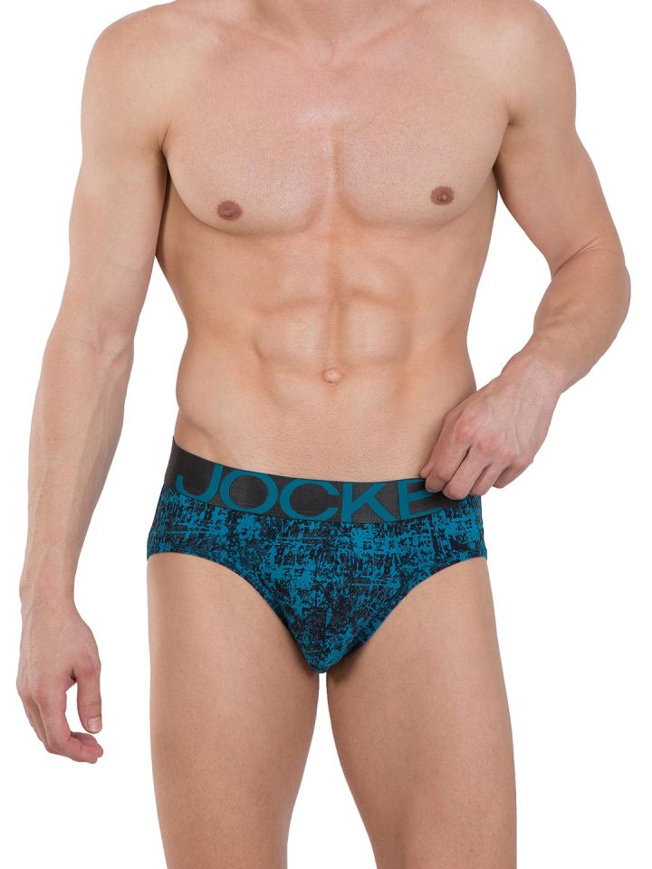 Buy Jockey Men Teal Blue Black Printed Briefs IC29 Briefs for