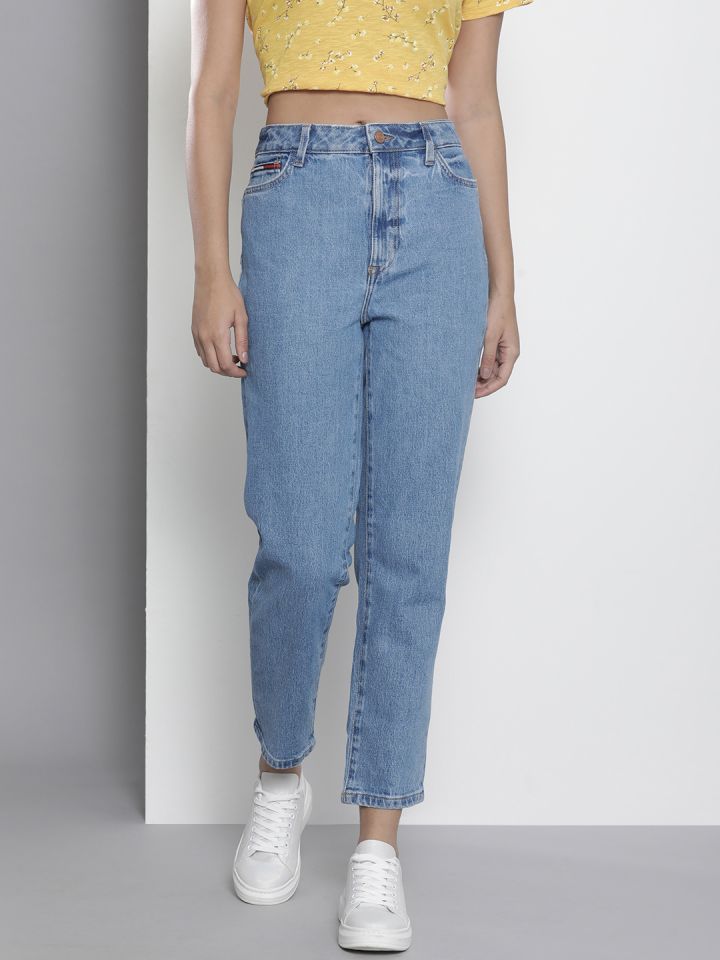 Tommy Hilfiger Women Blue Mom Fit Mid Rise Stretchable Jeans
