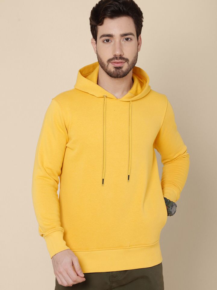 Men's mustard yellow hoodie top