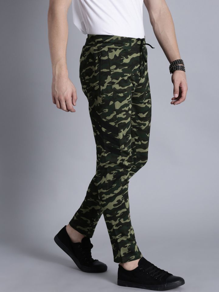 military print track pants