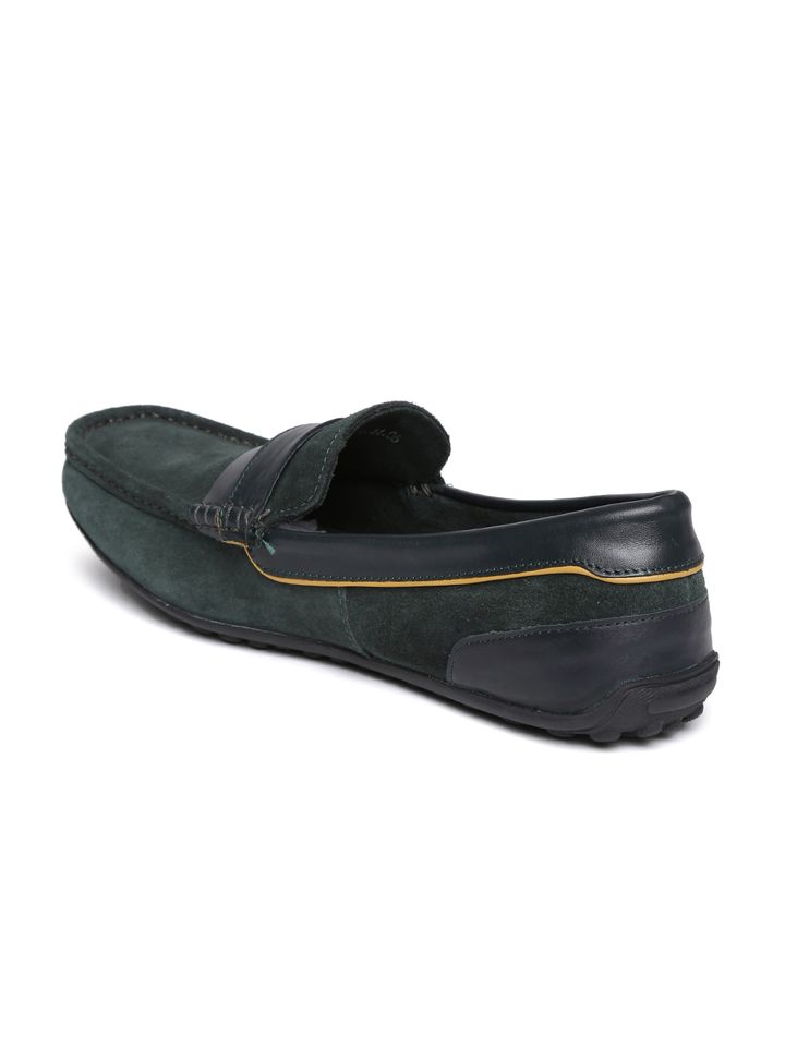 Buy Woodland Men Green Suede Loafers 