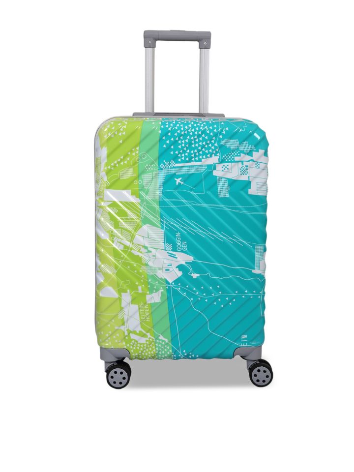 Buy Polo Class Green Printed Textured Cabin Trolley Bag Trolley