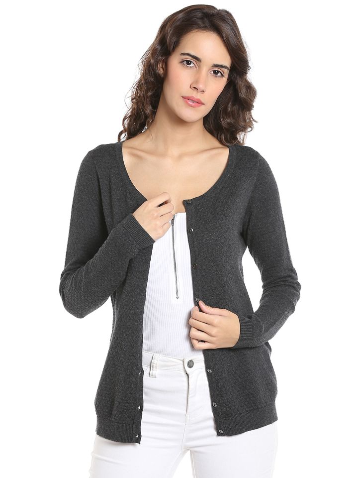 charcoal grey cardigan women's