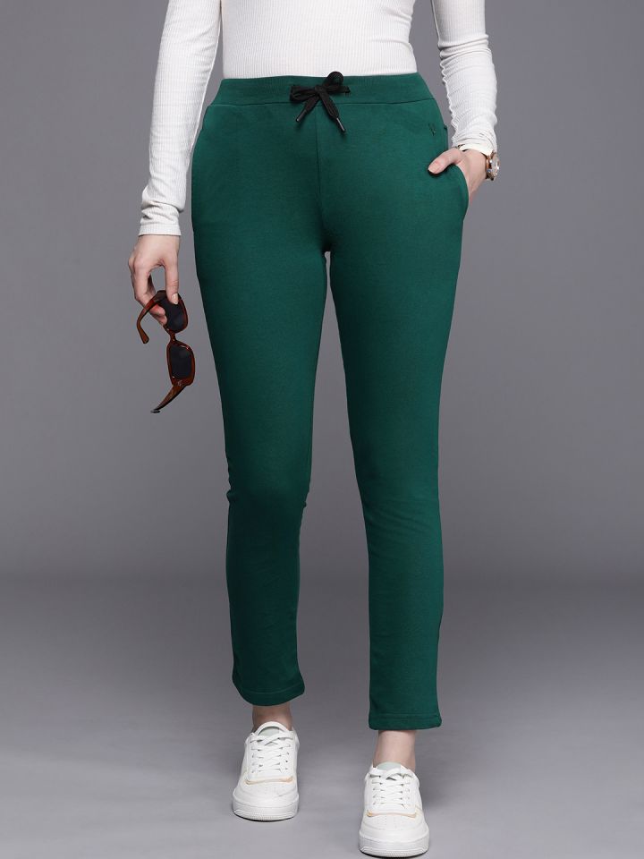 Buy Allen Solly Woman Pure Cotton Casual Trousers Trousers for