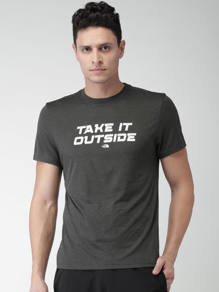 Mens grey north face t shirt hot sale