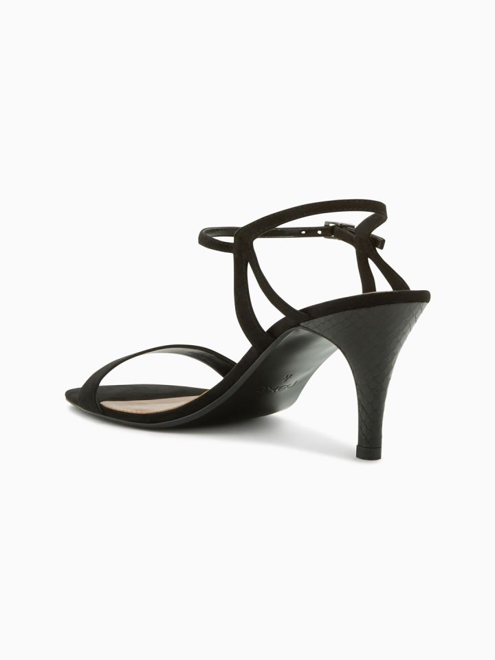 next Women Black Solid Heeled Sandals
