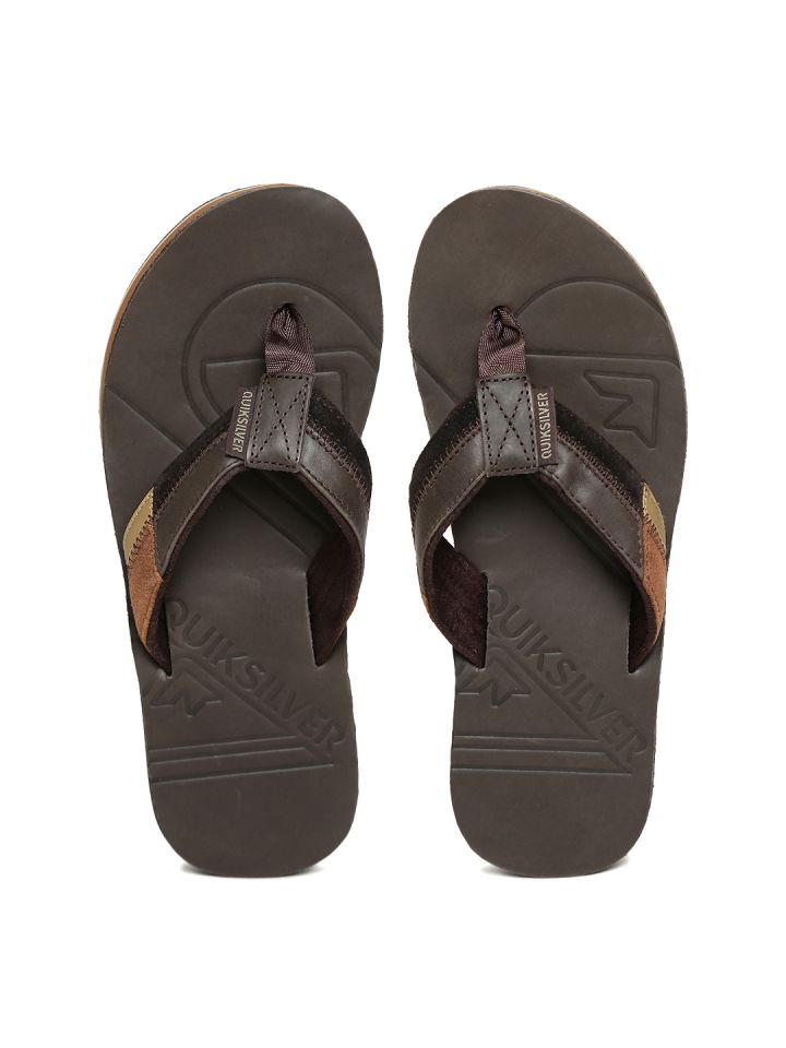 Quiksilver leather on sale flip flops