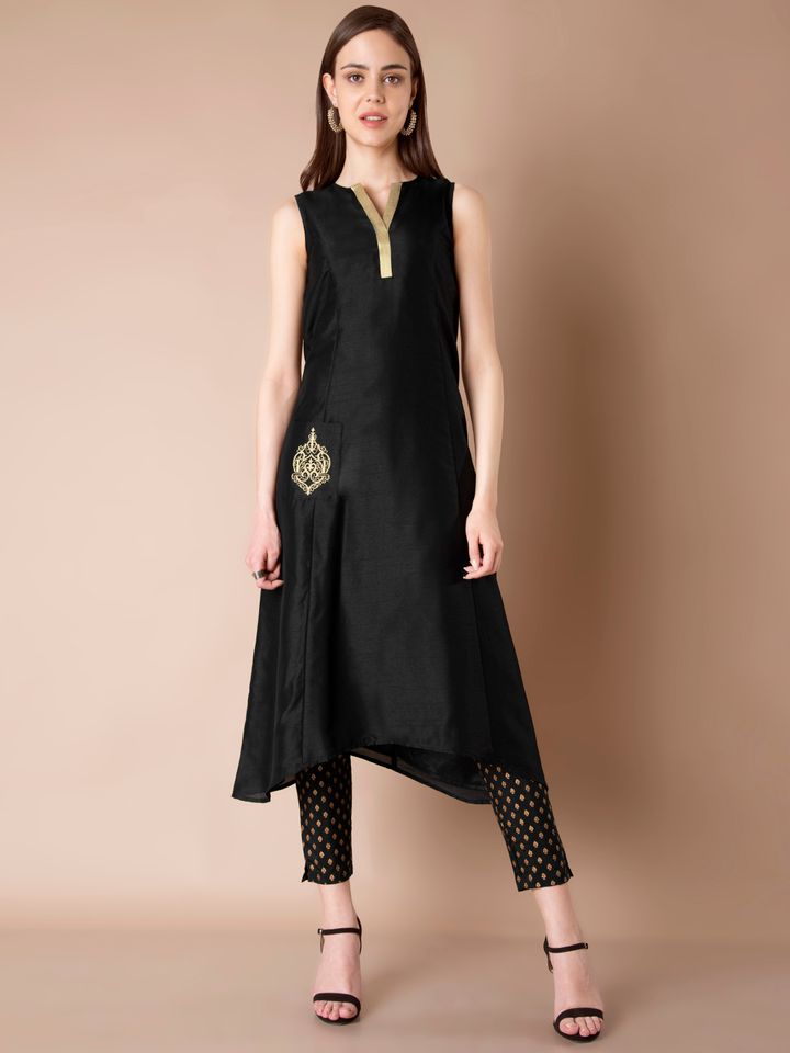 Indya black kurta clearance