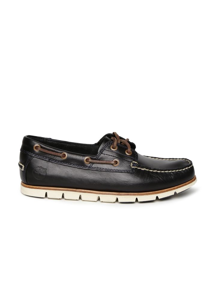 Buy Timberland Men Black Tidelands Leather Boat Shoes Casual