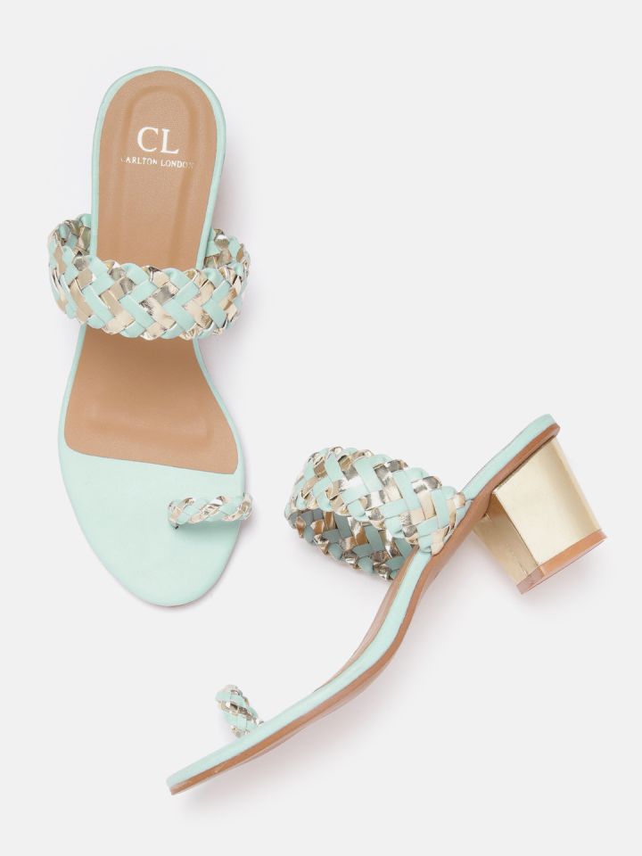 Buy Carlton London Women Mint Green Gold Toned Woven Design