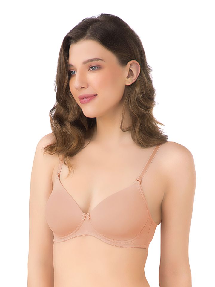 Buy Amante Lace Dream Lightly Padded Wired Lace Bra-Nude Online