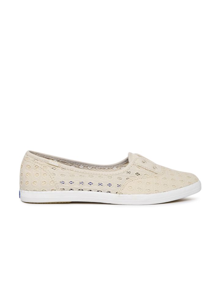 Keds Women Beige CHILLAX MINI EYELET MESH Slip On Sneakers