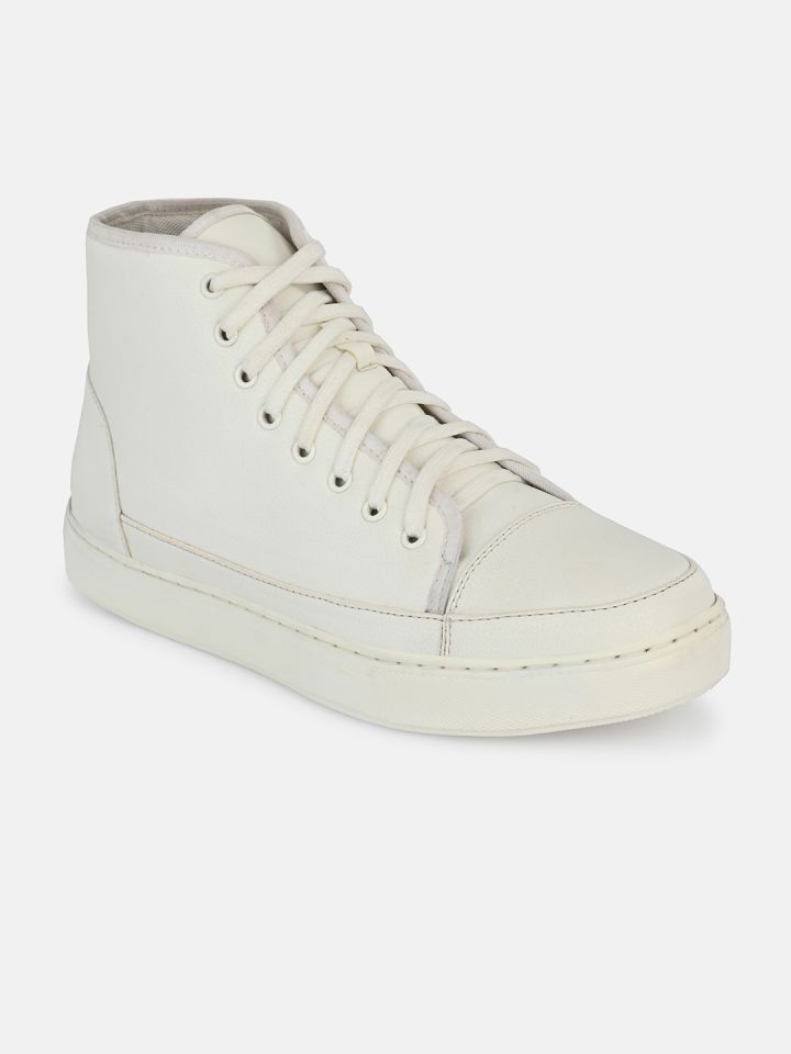 Big Fox Men White Textured Sneakers