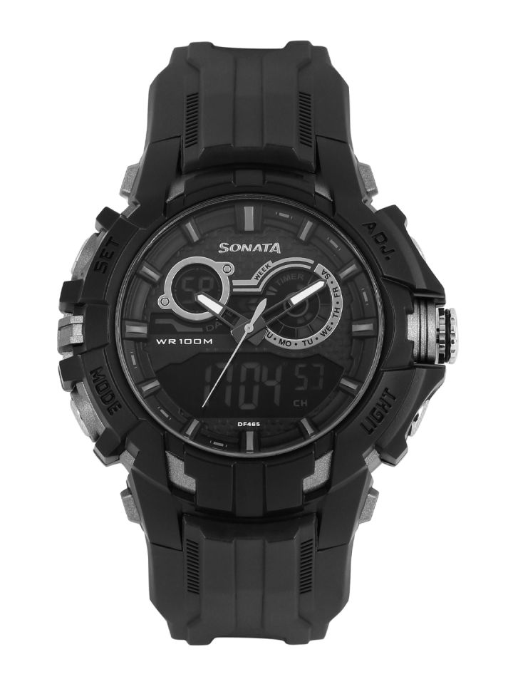 Sonata black digital sale watch