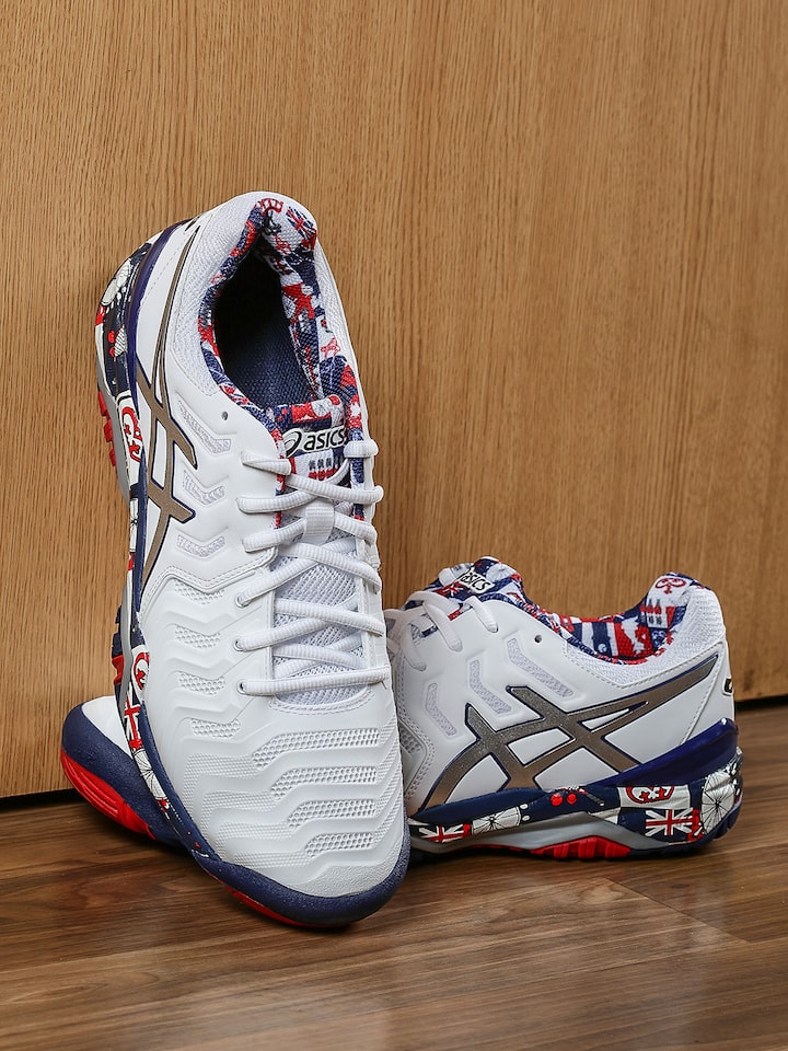 Buy ASICS White Gel 7 L.E. London Tennis Shoes - Sports for Men 2021544 | Myntra