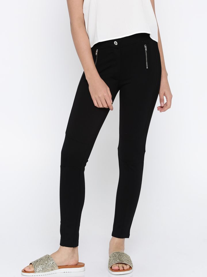Black hot sale jeggings myntra