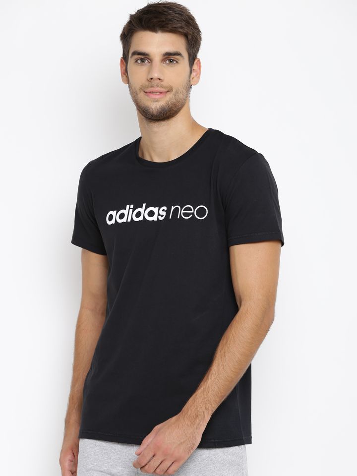nietig Geschiktheid Autonomie Buy ADIDAS NEO Men Black FV Mesh Printed Round Neck Pure Cotton T Shirt -  Tshirts for Men 2022774 | Myntra