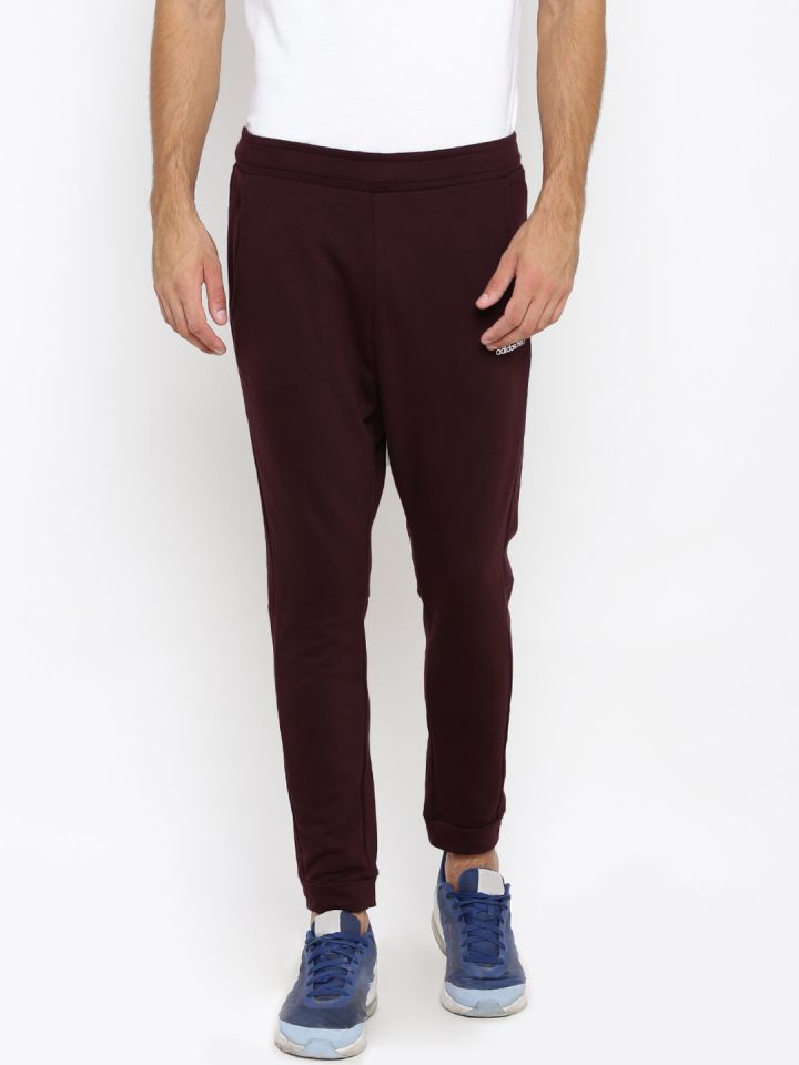 Burgundy adidas joggers shop