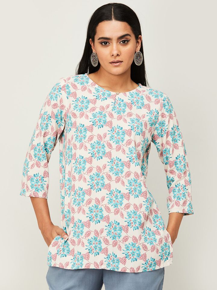 Buy Melange By Lifestyle Printed Floral Printed Kurti Kurtis for