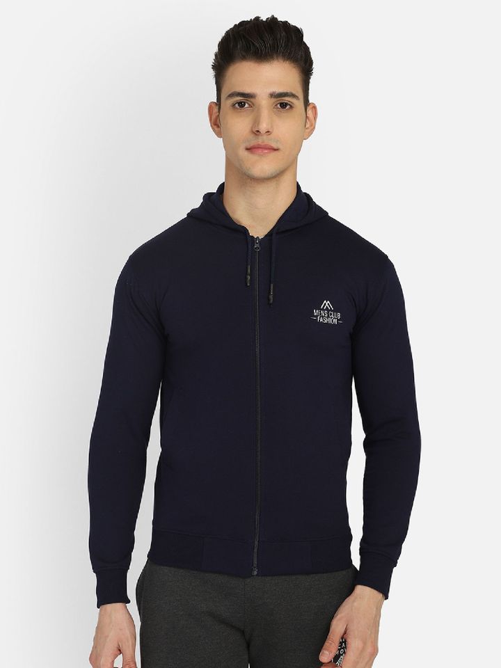 DYCA Men Typography Printed Hooded Long Sleeves Bomber Jacket