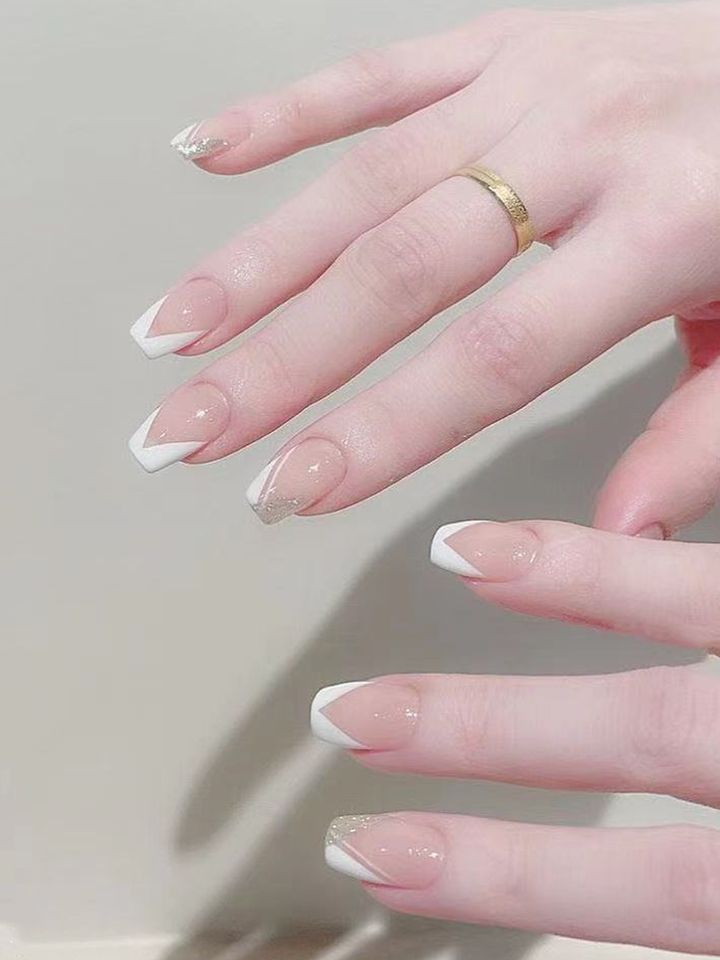 Buy Secret Lives 24 Pcs Medium Long Translucent French Glitter