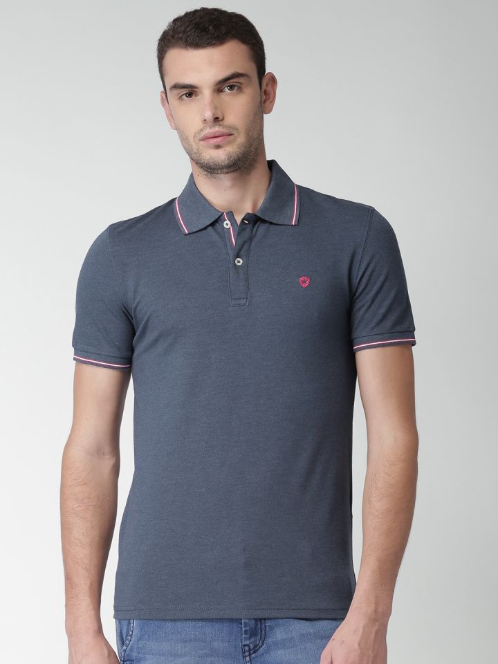Buy Celio Men Blue Solid Polo Collar T Shirt Tshirts for Men