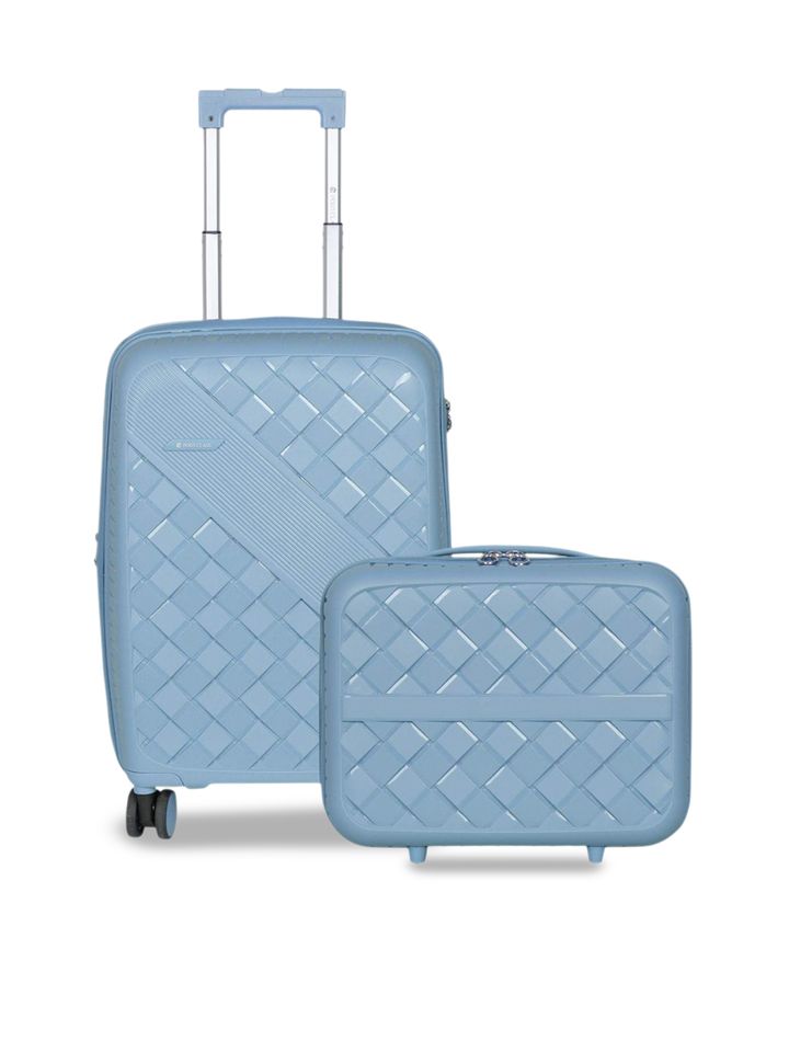 Buy Polo Class Textured Hard Sided Large Trolley Bag With Vanity