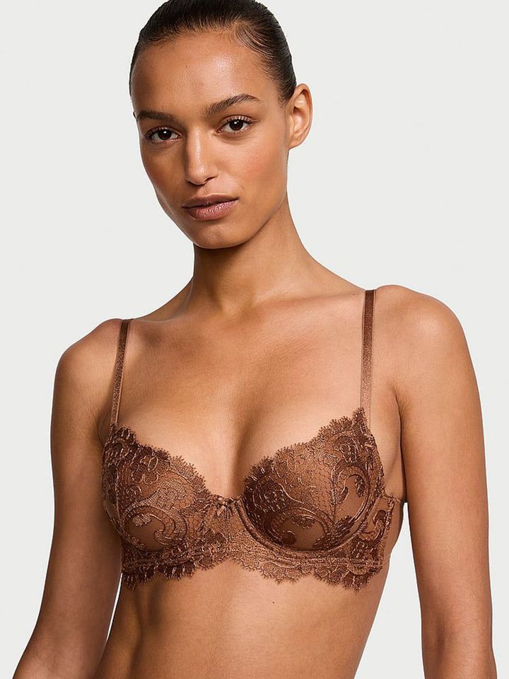 Victoria's Secret Boho Floral Embroider Medium Coverage Lightly Padded  Balconette Bra