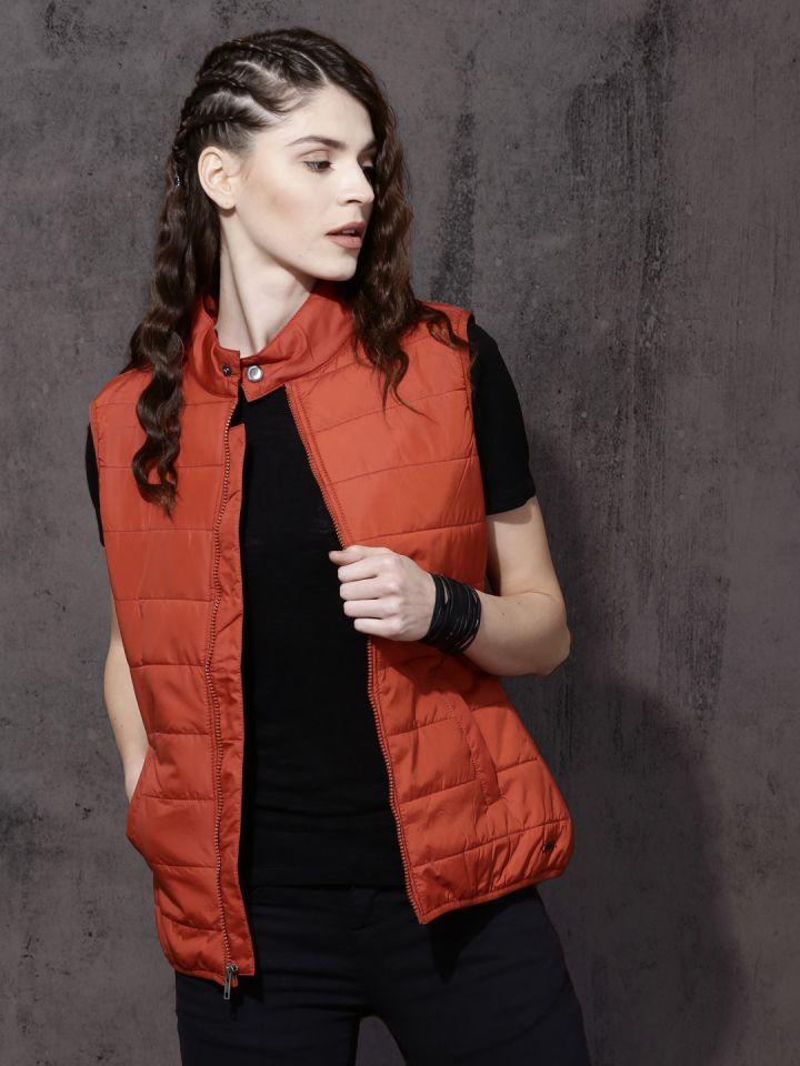 Rust discount puffer vest