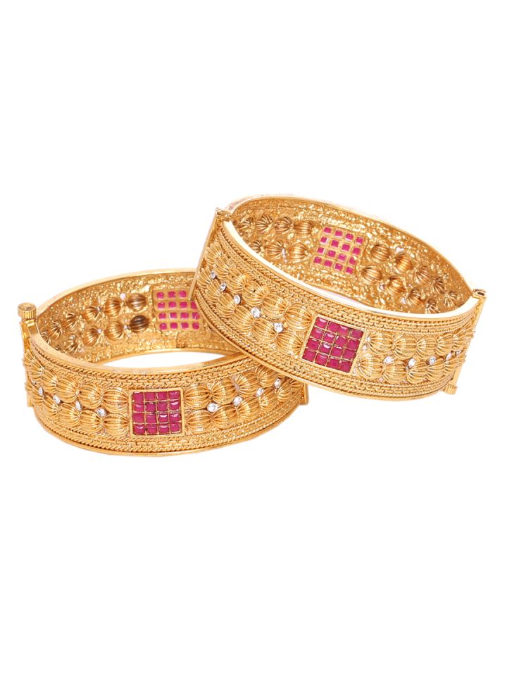 Buy Voylla Set Of 2 Gold Plated Stone Studded Bangles Bangle For Women 2027632 Myntra Hello everyone, today i am sharing my online shopping experience of voylla jewellery from amazon.this is not. myntra