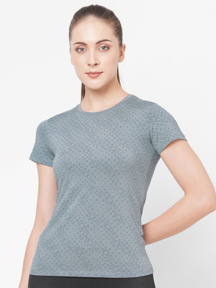 Buy LAASA SPORTS Women Navy Blue Slim Fit T Shirt - Tshirts for