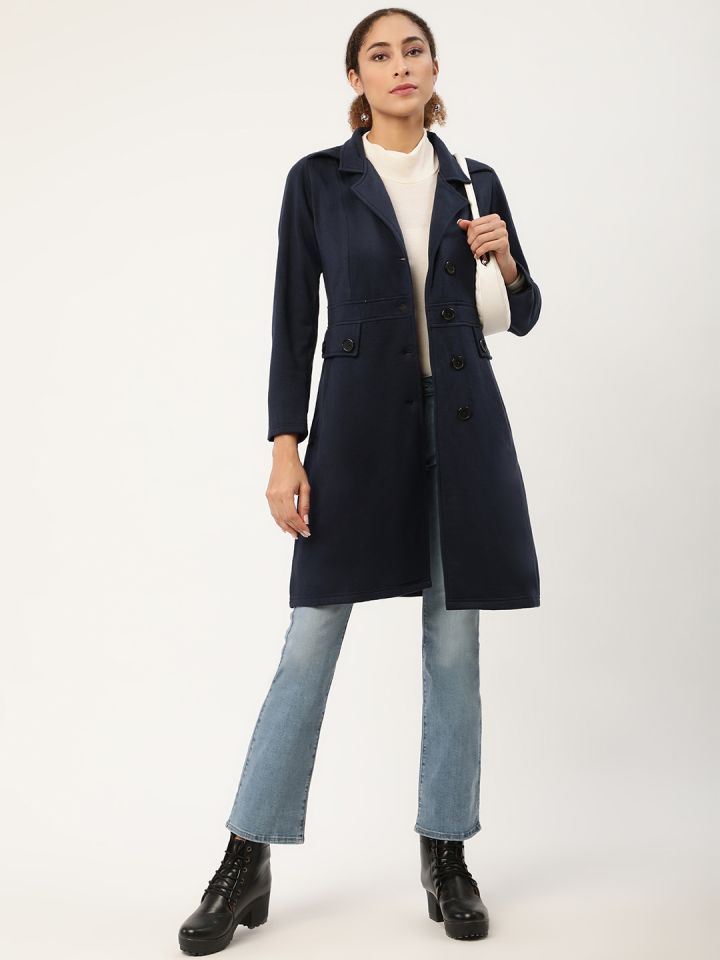 Navy blue longline coat store