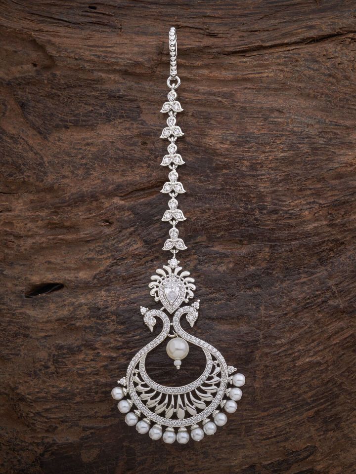 Buy Kushal s Fashion Jewellery White Rhodium Plated Cubic Zirconia