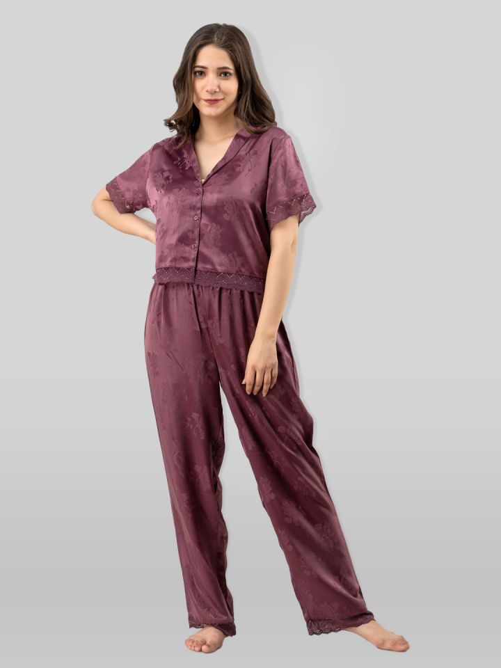 Satin night suit 2025 myntra