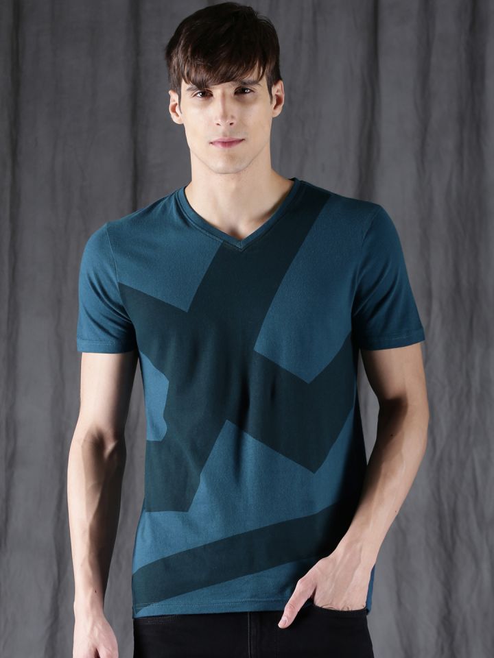 Wrogn blue t deals shirt