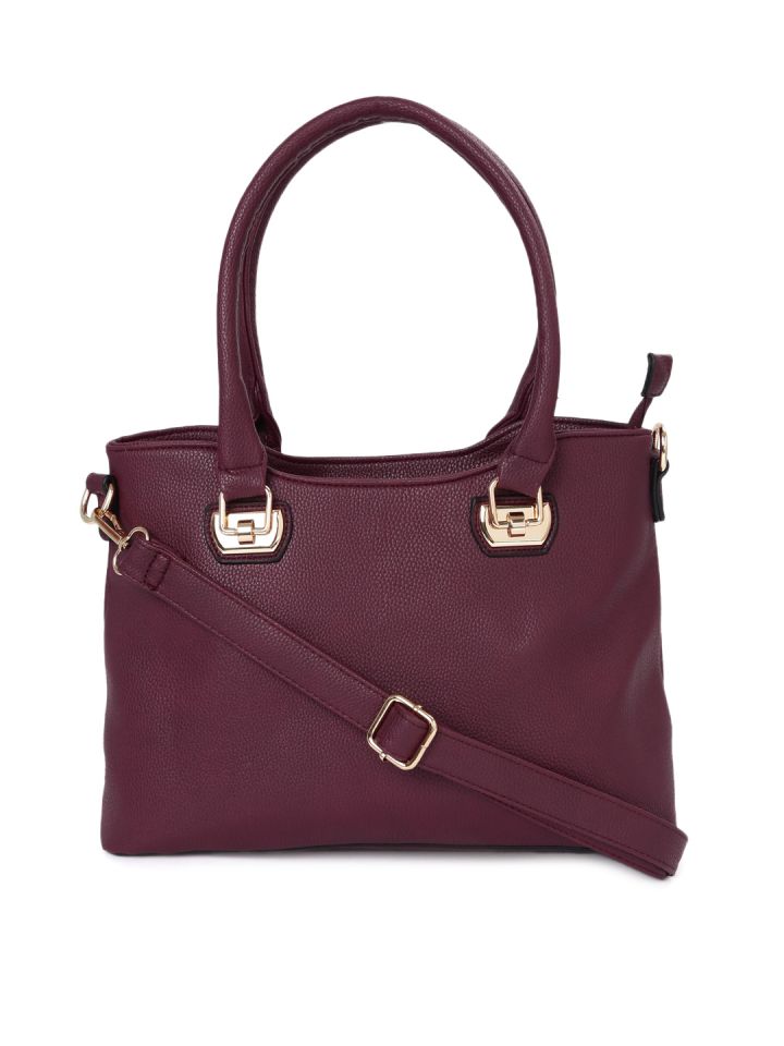 Dressberry burgundy sales solid shoulder bag