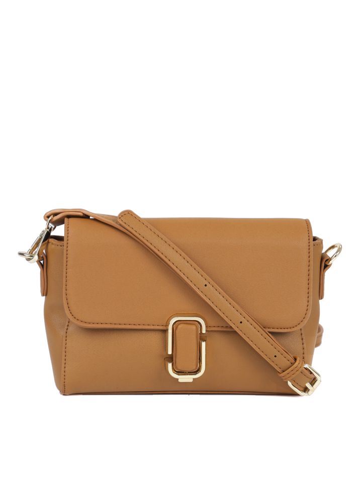 Buy DressBerry Tan Solid Sling Bag