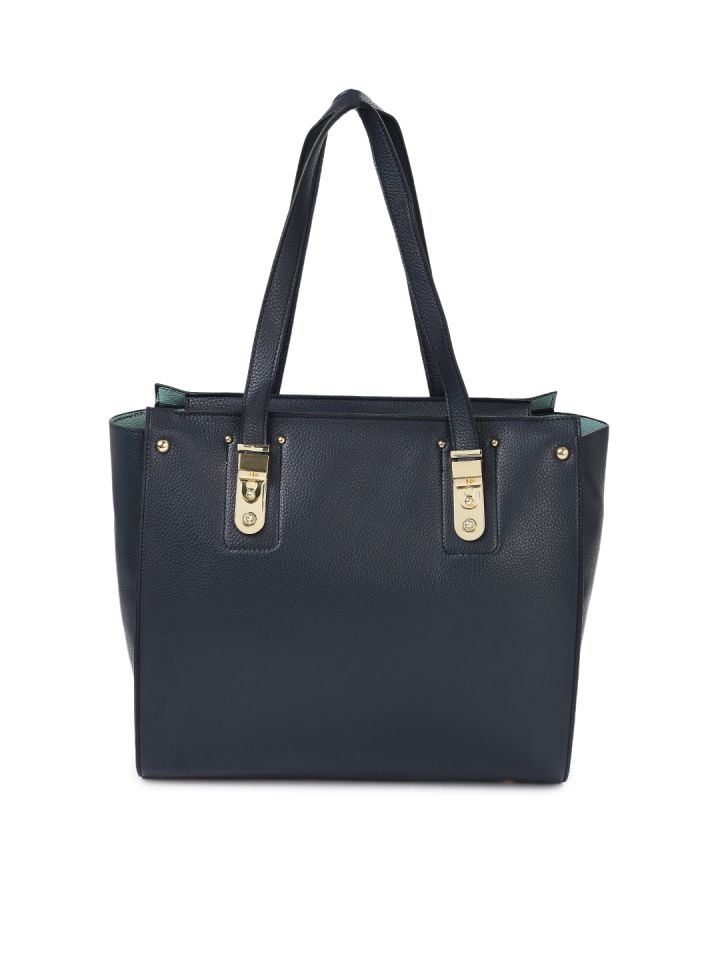 Buy DressBerry Navy Blue Solid Shoulder Bag Handbags for Women
