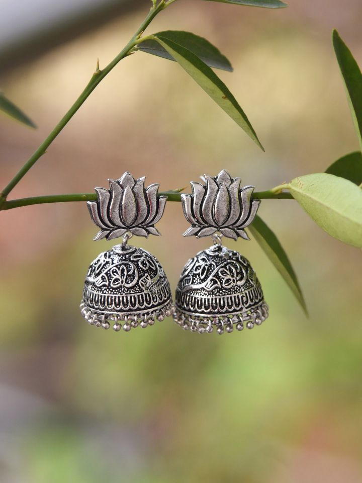 Lotus jhumka earring hot sale
