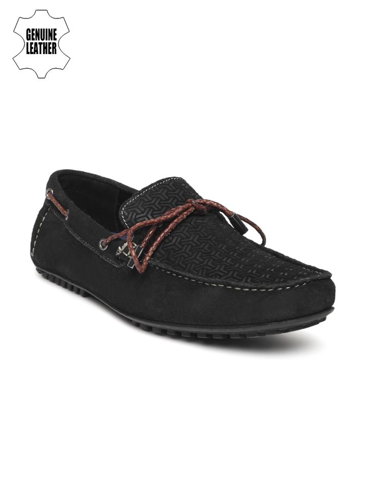 black suede boat shoes