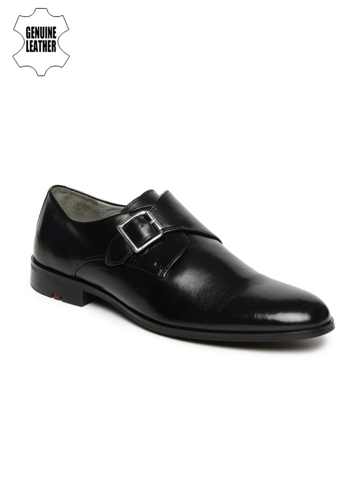 Buy Ruosh Work Men Black Genuine Leather Monk Shoes Formal Shoes