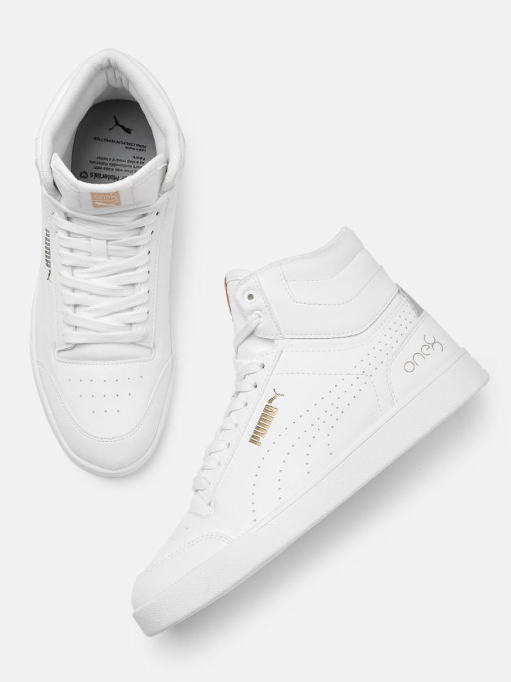 Buy One8 X PUMA Men White Perforations Shuffle Mid Top One8 Better