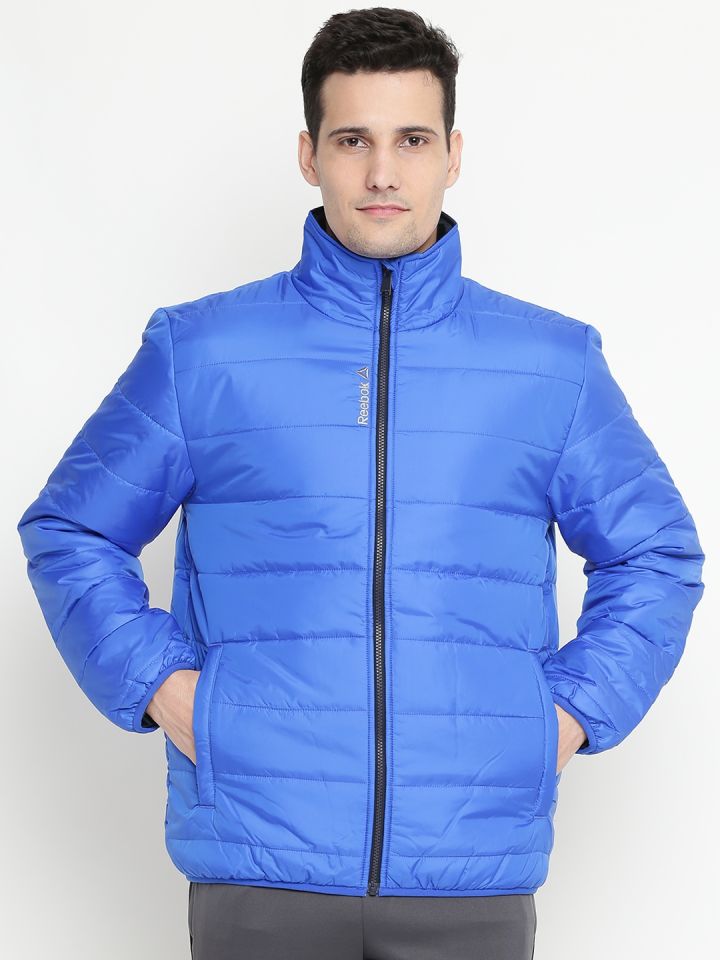Reebok Men Blue MS CORE Solid Quilted Jacket