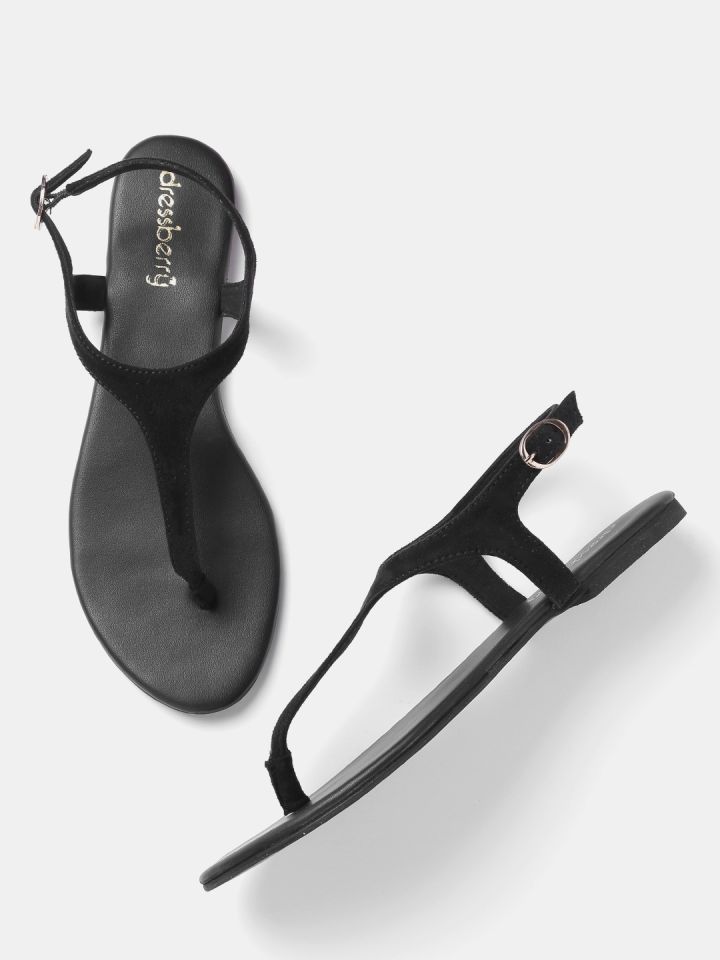 Black t strap outlet sandals