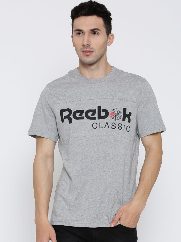 Buy Reebok Classic Men Grey Melange Franchise Iconic T Shirt