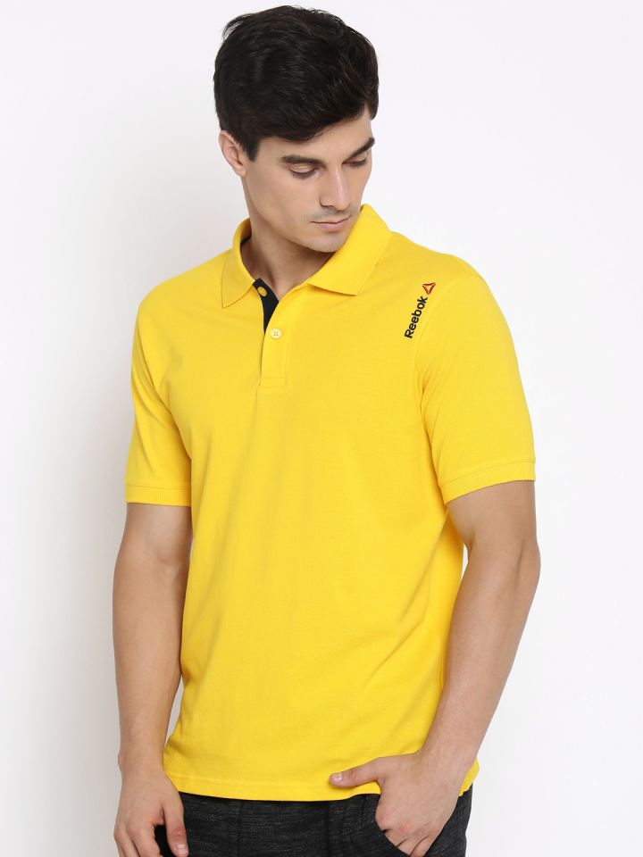 Reebok polo shirts mens yellow online