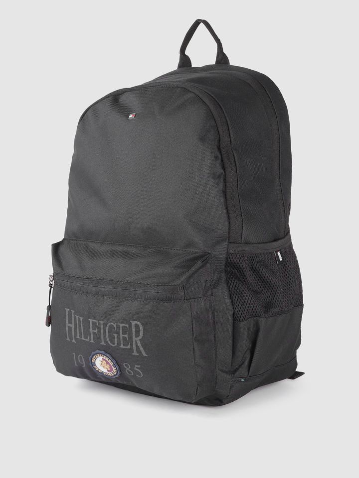Buy Tommy Hilfiger Unisex Black Brand Logo Backpack Backpacks