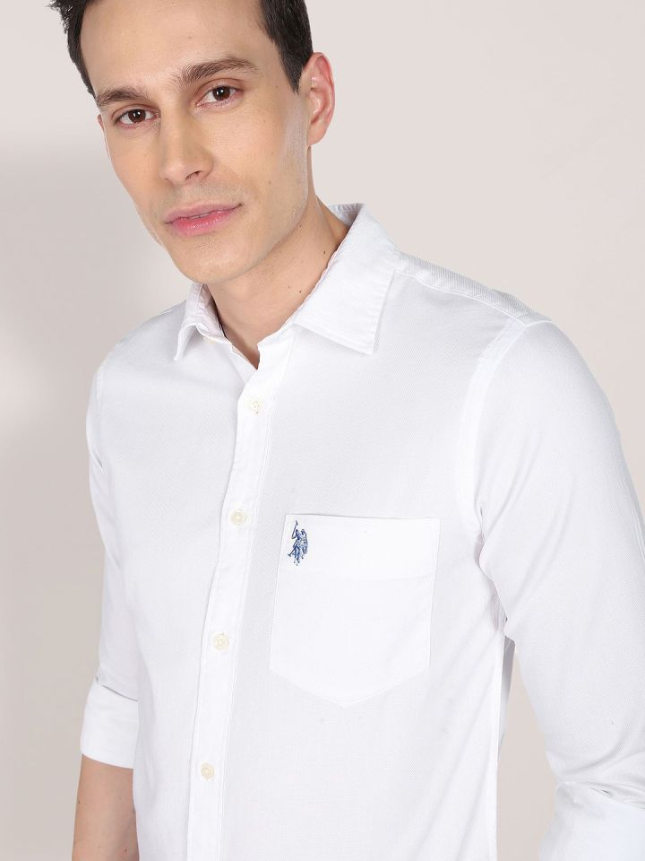 Buy U S Polo Assn Men White Cotton Classic Everyday Shirt Shirts